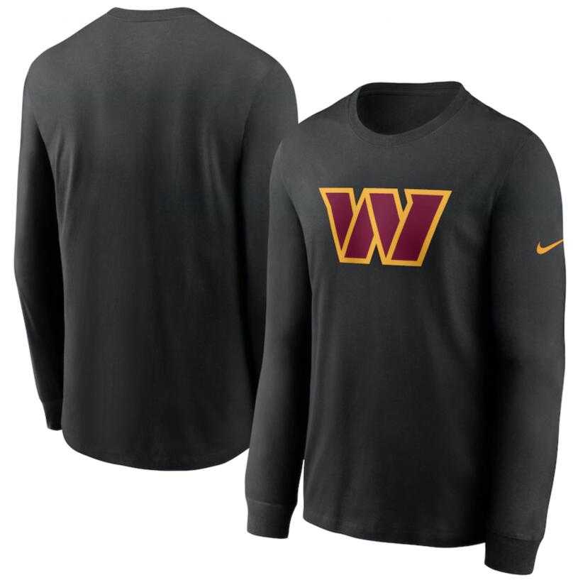 Men's Washington Commanders Nike Black Primary Logo Long Sleeve T-Shirt,We sell and wholesale Men's Washington Commanders Nike Black Primary Logo Long Sleeve T-Shirt on line form chian!
